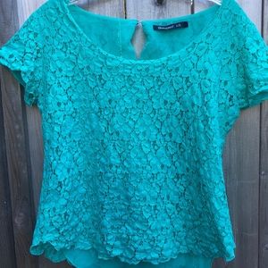 Bluenotes turquoise flora blouse